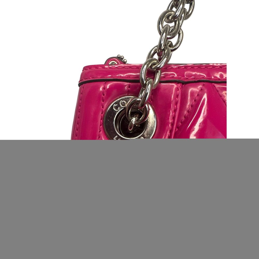 Coach Poppy F19830 Quilted Patent Y2K Coquette Barbiecore Chain Handle Slim Tot - Picture 10 of 11